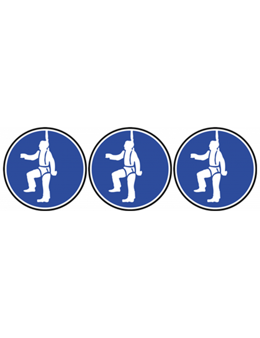 Protection contre la chute obligatoire - 3fois 10cm - Sticker/autocollant Protection contre la chute obligatoire - 3fois 10cm - Sticker/autocollant