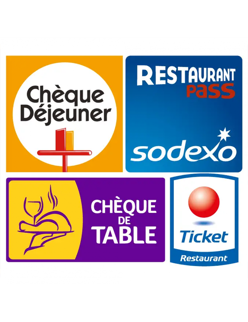 Multi Tickets restaurants acceptés - 20x20cm - Sticker/autocollant Multi Tickets restaurants acceptés - 20x20cm - Sticker/autocollant