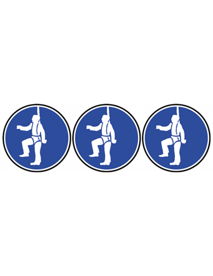 Protection contre la chute obligatoire - 3fois 5cm - Sticker/autocollant Protection contre la chute obligatoire - 3fois 5cm - Sticker/autocollant
