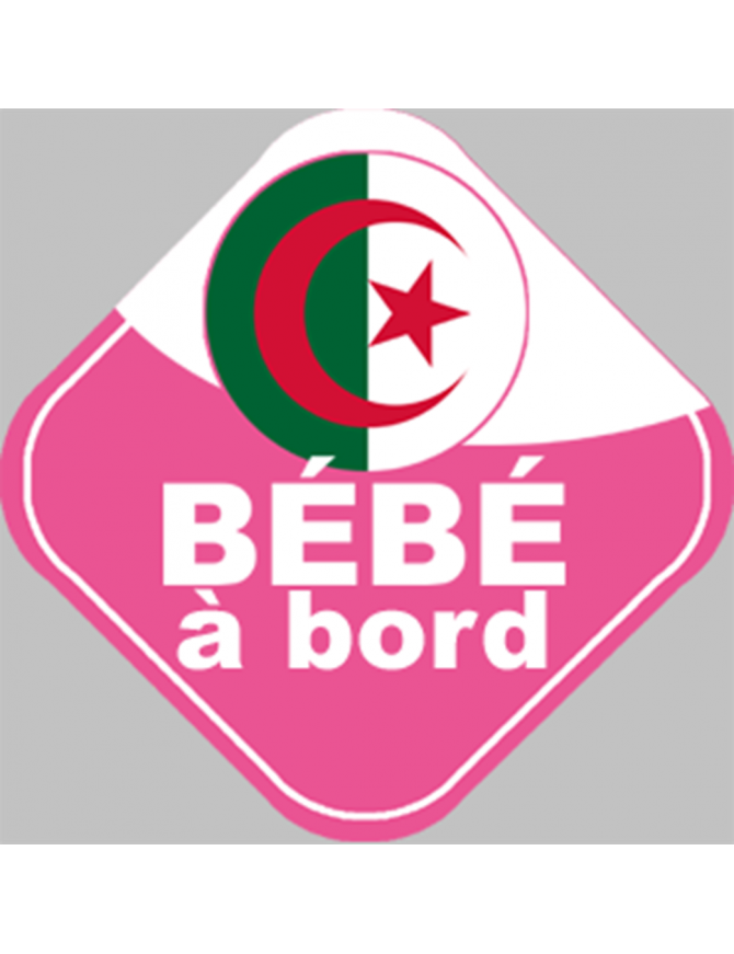 bébé à bord d'origine Algérienne - 10x10cm - Sticker/autocollant