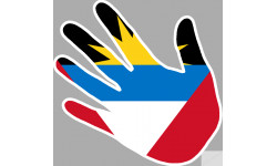 Autocollants : drapeau Antigua and Barbuda main