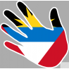 Autocollants : drapeau Antigua and Barbuda main