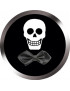 Tête de mort classe noeud papillon (5x5cm) - Sticker/autocollant