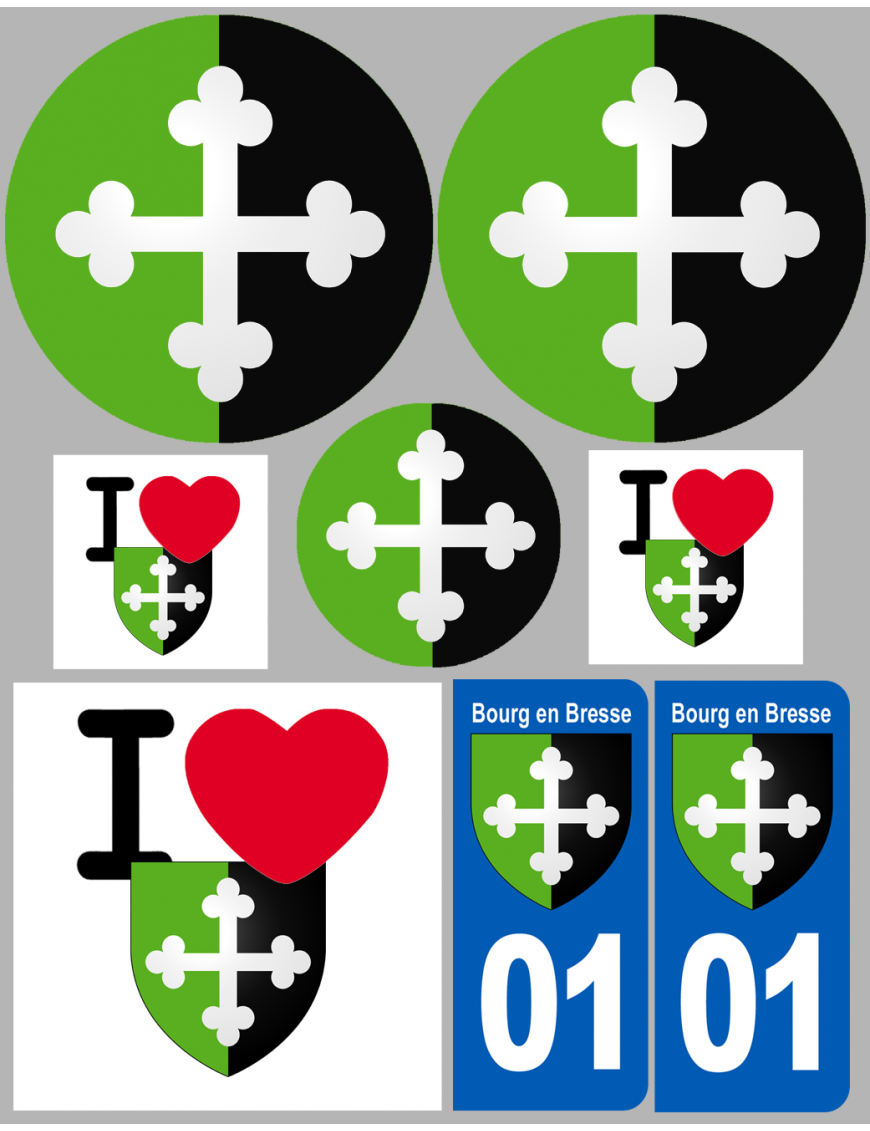 Bourg en Bresse (8 autocollants variés) - Sticker/autocollant Bourg en Bresse (8 autocollants variés) - Sticker/autocollant