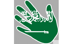 Autocollants : drapeau Arabie Saoudite main