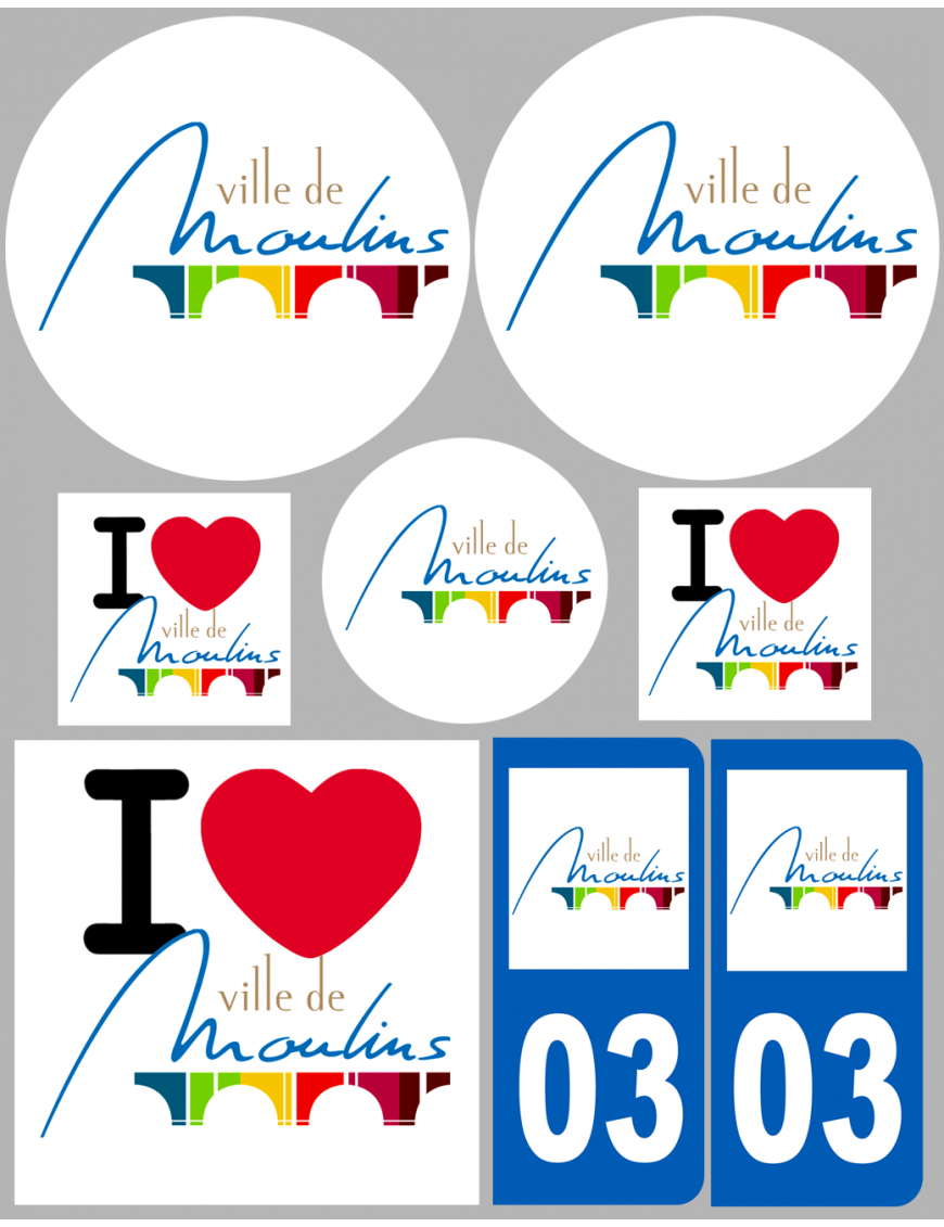 Moulins (8 autocollants variés) - Sticker/autocollant Moulins (8 autocollants variés) - Sticker/autocollant