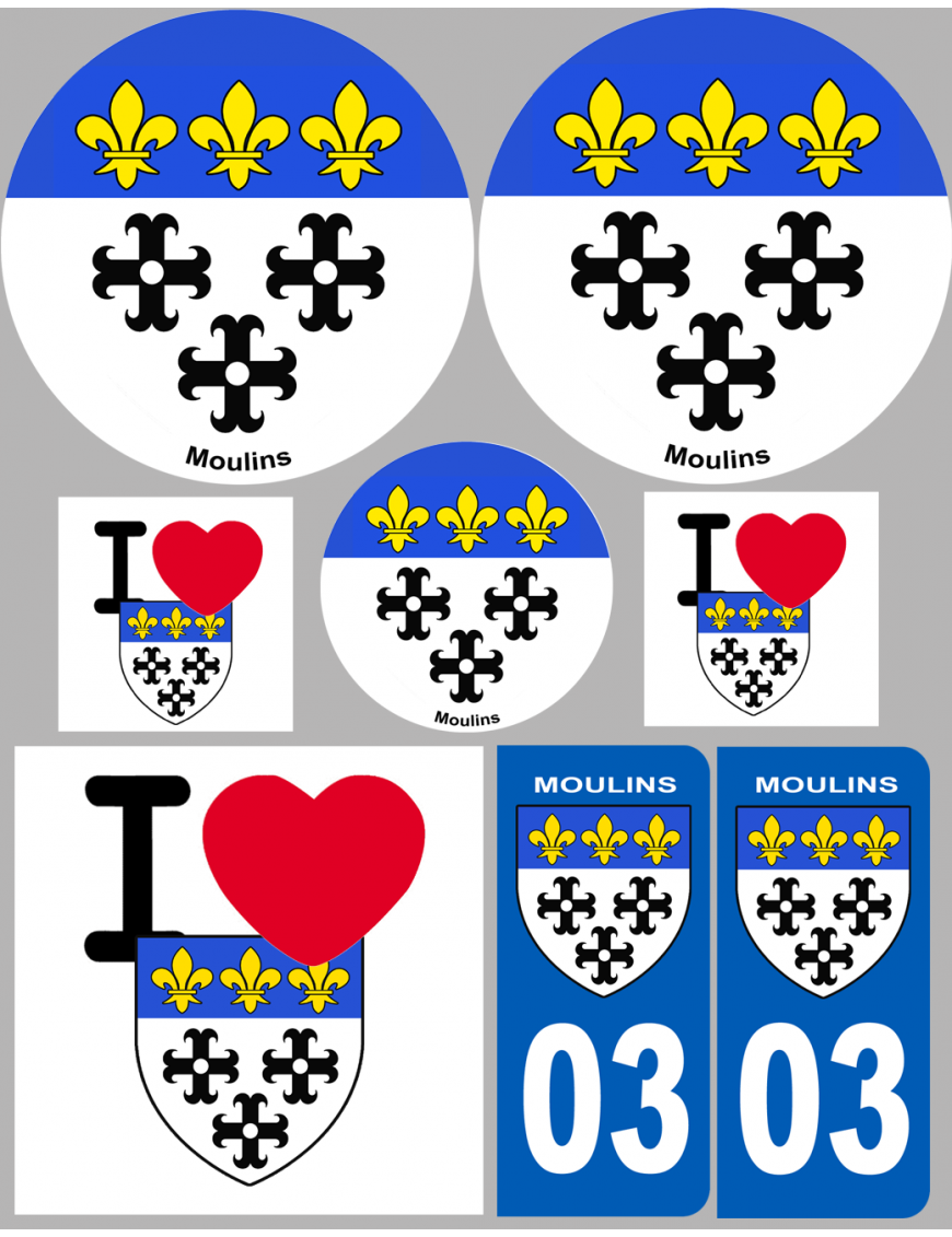 Moulins (8 autocollants variés) - Sticker/autocollant Moulins (8 autocollants variés) - Sticker/autocollant