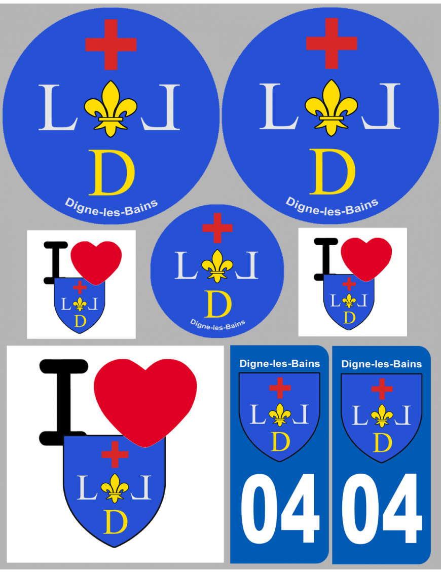 Digne-les-Bains (8 autocollants variés) - Sticker/autocollant Digne-les-Bains (8 autocollants variés) - Sticker/autocollant