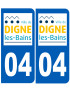immatriculation 04 Digne-les-Bains - Sticker/autocollant