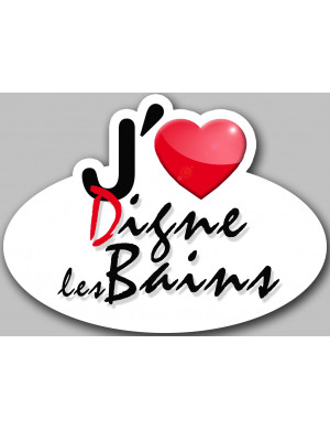 j'aime Digne-les-Bains (5x3.7cm) - Sticker/autocollant