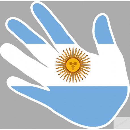 Autocollants : drapeau Argentine main