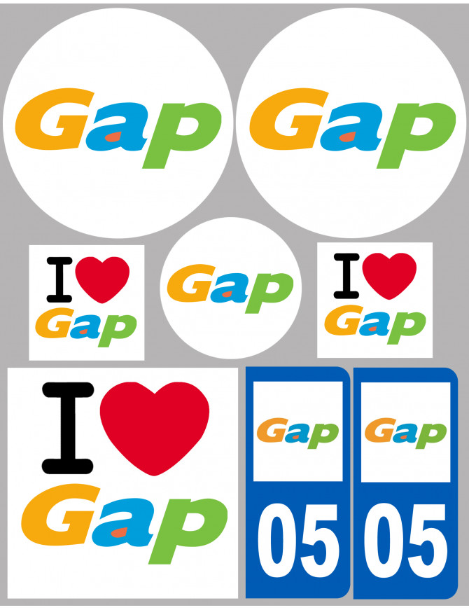 Ville Gap (8 autocollants variés) - Sticker/autocollant