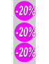 Soldes remise 20% rond (3 fois 10cm) - Sticker/autocollant