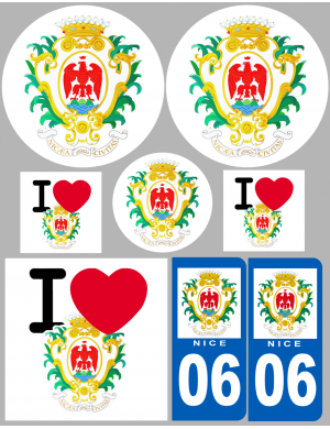 Ville Nice (8 autocollants variés) - Sticker/autocollant