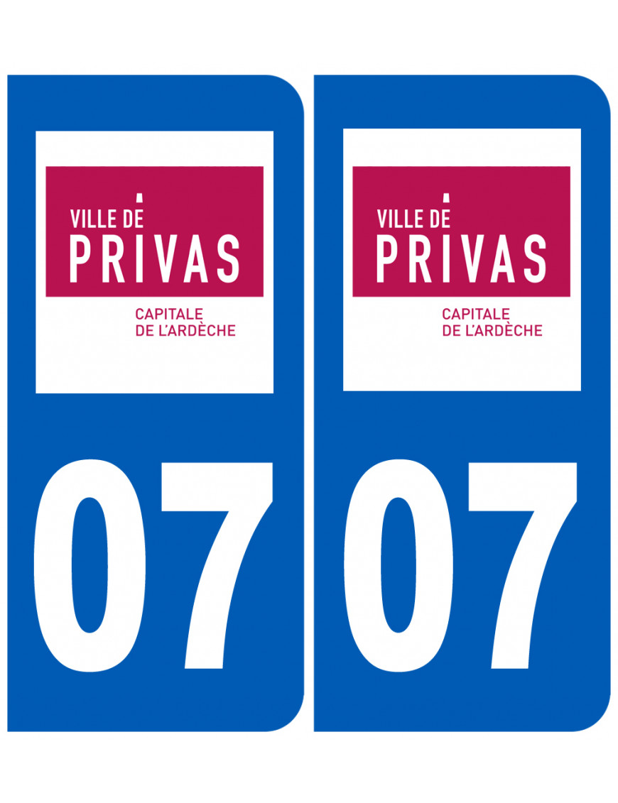 immatriculation 07 Privas - Sticker/autocollant