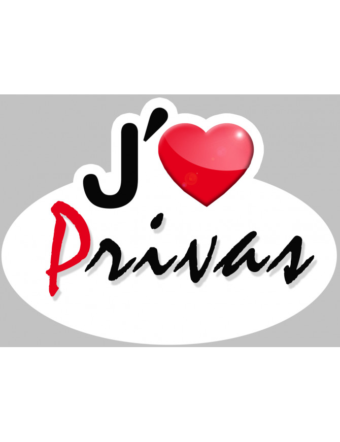 j'aime Privas (15x11cm) - Sticker/autocollant