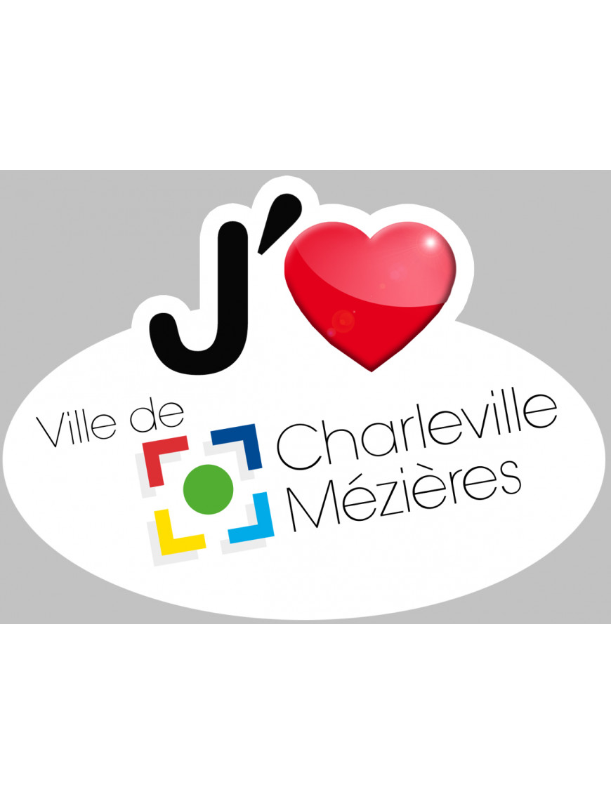 j'aime Charleville-Mézières (5x3.7cm) - Sticker/autocollant