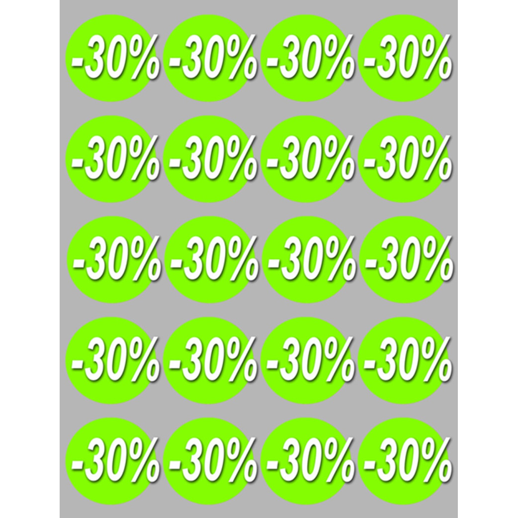 Soldes remise 30% rond (20 fois 5cm) - Sticker/autocollant