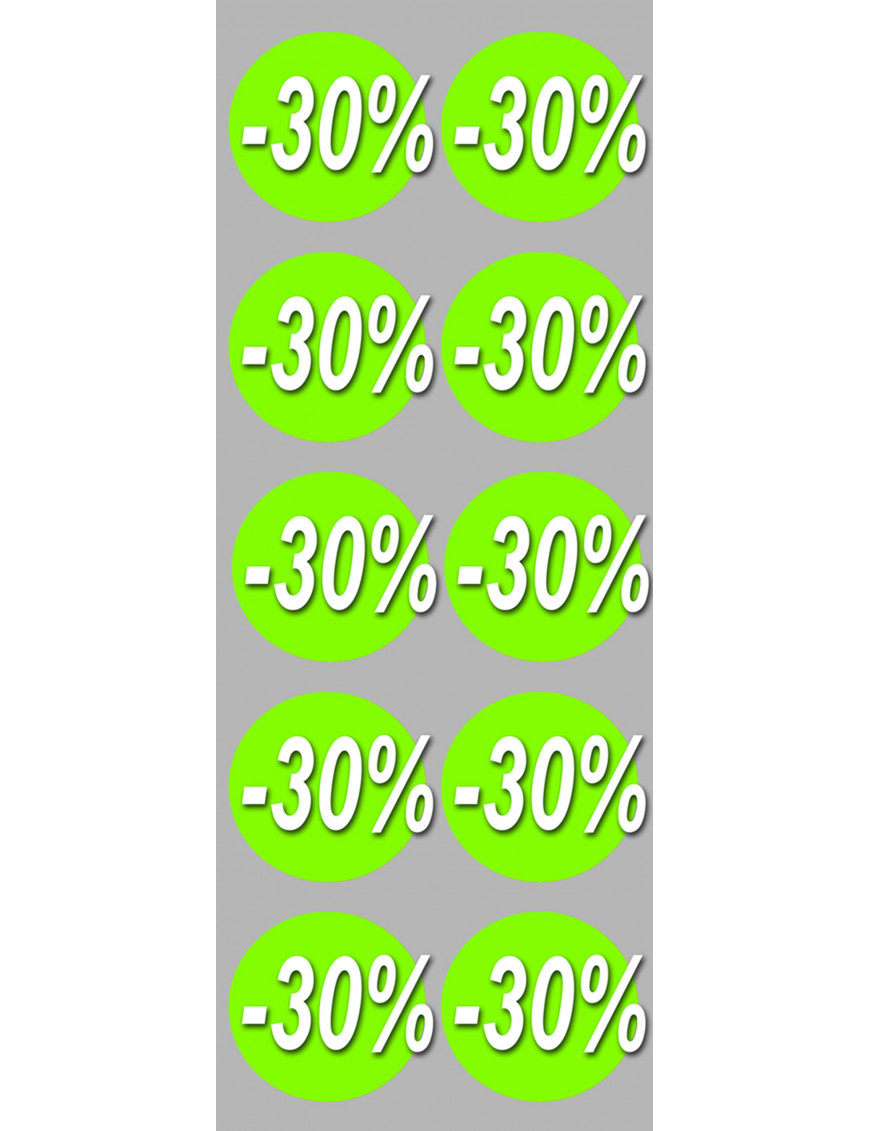 Soldes remise 30% rond (10 fois 5cm) - Sticker/autocollant