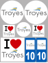 Troyes (8 autocollants variés) - Sticker/autocollant