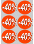 Soldes remise 40% (6 fois 10cm) - Sticker/autocollant