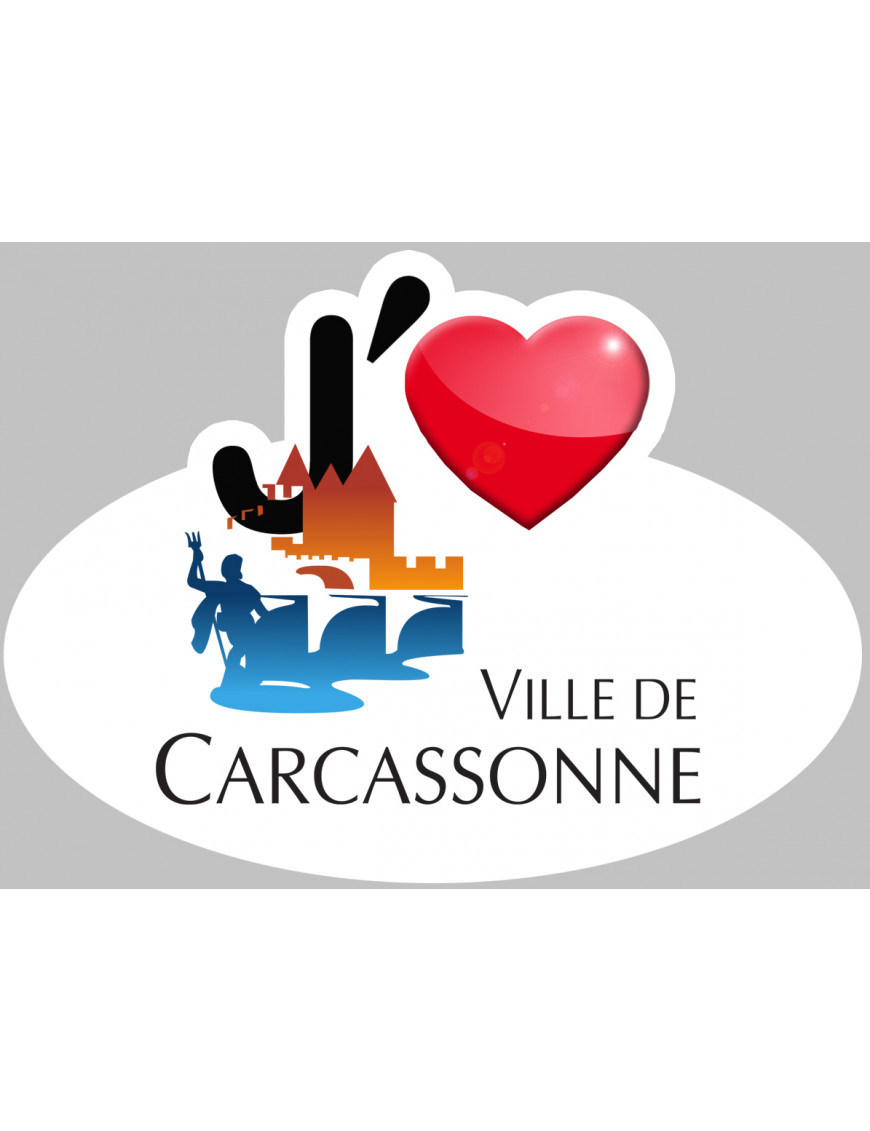 j'aime Carcassonne (15x11cm) - Sticker/autocollant