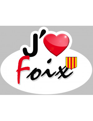 j'aime Foix (5x3.5cm) - Sticker/autocollant