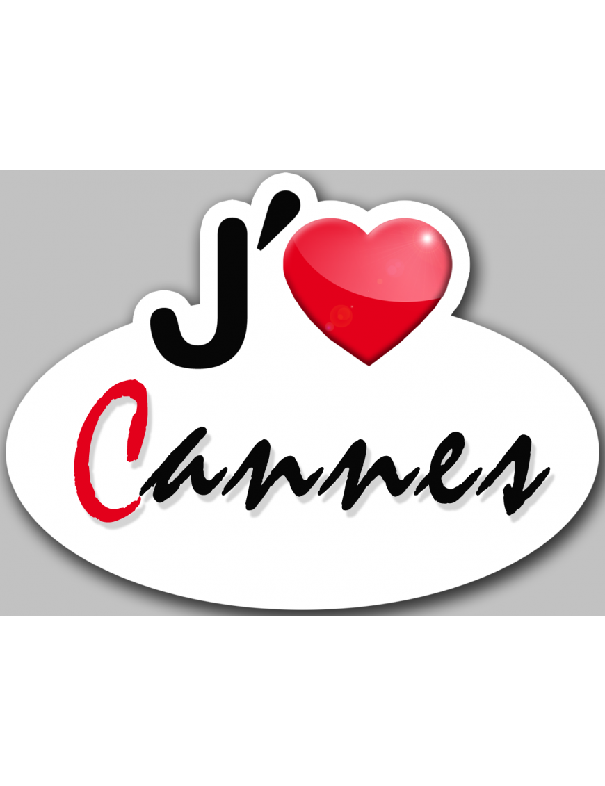 j'aime Cannes - 15x11cm - Sticker/autocollant