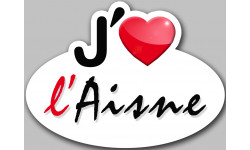 j'aime l'Aisne (15x11cm) - Sticker/autocollant