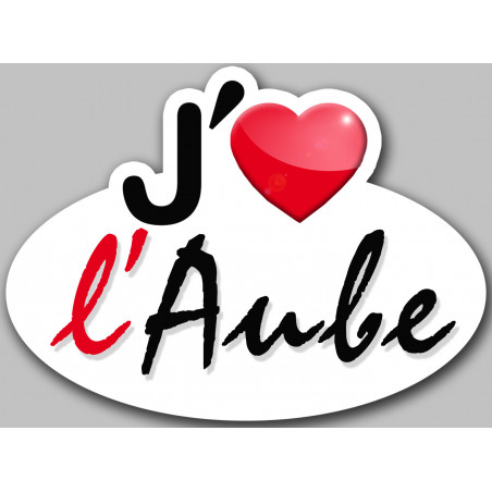 j'aime l'Aube (15x11cm) - Sticker/autocollant