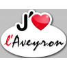 j'aime l'Aveyron (15x11cm) - Sticker/autocollant