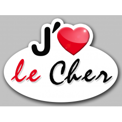 j'aime le Cher (15x11cm) - Sticker/autocollant