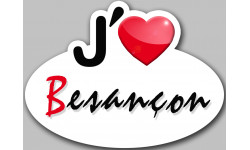 j'aime Besançon - 5x3.7cm - Sticker/autocollant