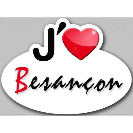 j'aime Besançon - 5x3.7cm - Sticker/autocollant