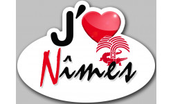 j'aime Nîmes - 5x3.7cm - Sticker/autocollant