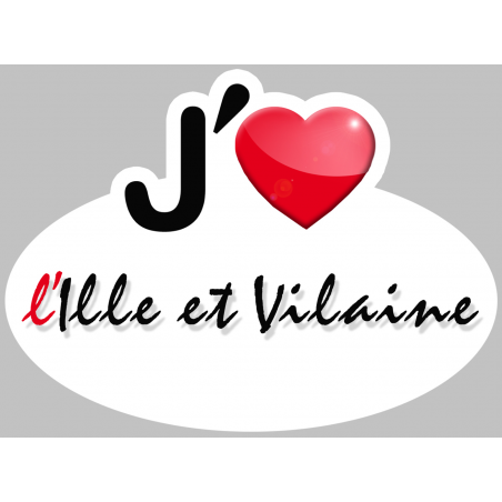 j'aime l'Ille-et-Vilaine (15x11cm) - Sticker/autocollant