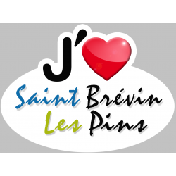 j'aime Saint Brévin les pins - 5x3.7cm - Sticker/autocollant