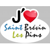 j'aime Saint Brévin les pins - 5x3.7cm - Sticker/autocollant