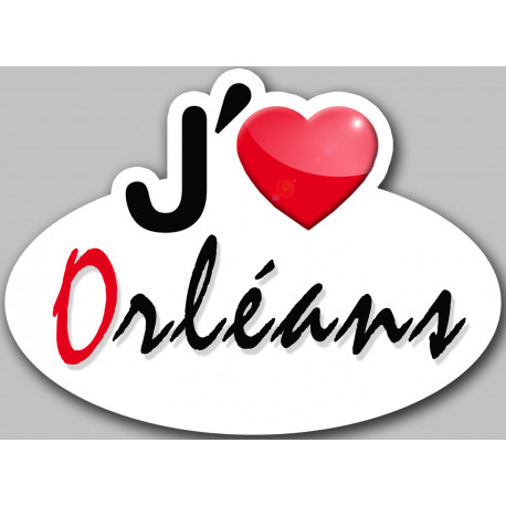 j'aime Orléans - 5x3.7cm - Sticker/autocollant