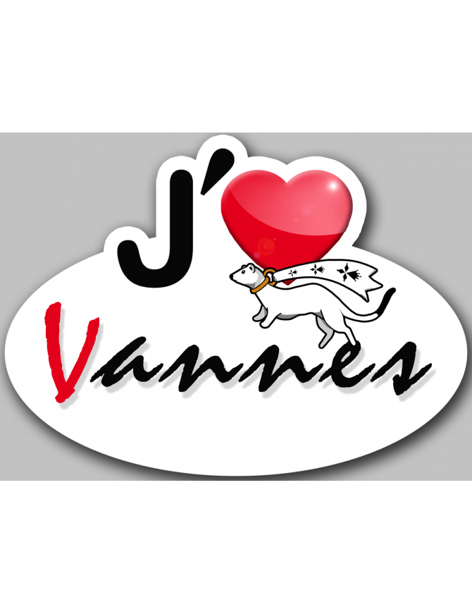 j'aime Vannes (5x3.7cm) - Sticker/autocollant