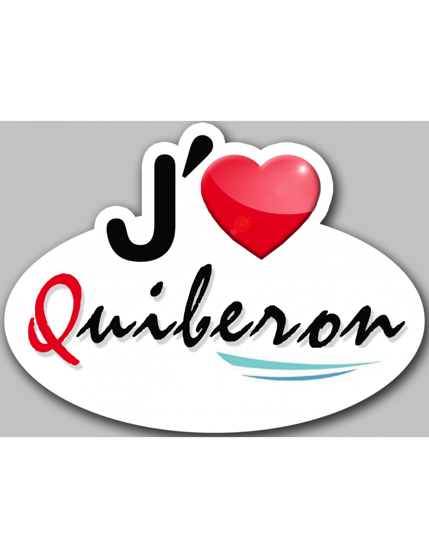 j'aime Quiberon (5x3.7cm) - Sticker/autocollant