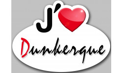 j'aime Dunkerque - 5x3.7cm - Sticker/autocollant