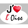 j'aime l'Oise (15x11cm) - Sticker/autocollant