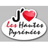 j'aime les Hautes-Pyrénées (15x11cm) - Sticker/autocollant