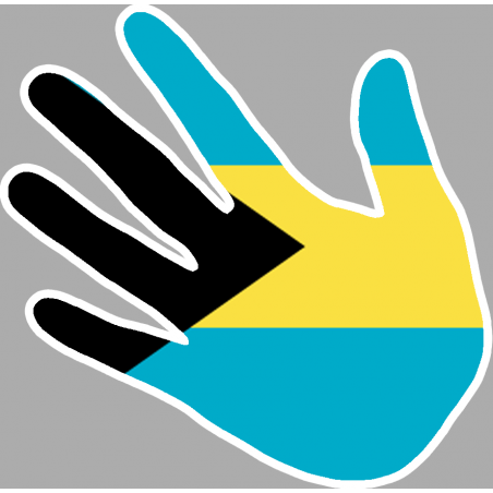 Autocollants : drapeau Bahamas main