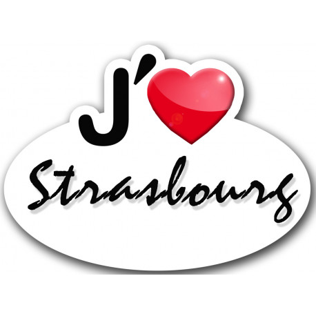 j'aime Strasbourg - 5x3.7cm - Sticker/autocollant