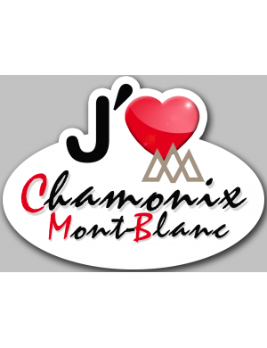 j'aime Chamonix-Mont-Blanc (5x3.7cm) - Sticker/autocollant