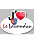 j'aime Le Lavandou (5x3.7cm) - Sticker/autocollant