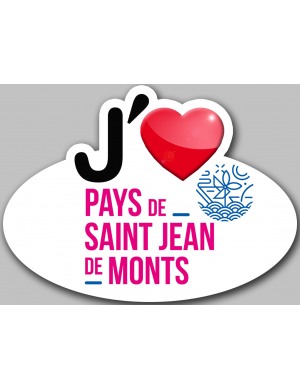 j'aime Le Pays de Saint-Jean-de-Monts (5x3.7cm) - Sticker/autocollant