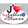 j'aime les Sable d'Olonne (5x3.7cm) - Sticker/autocollant